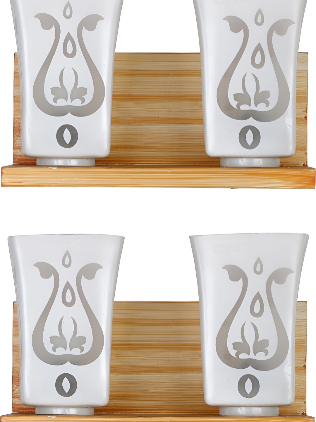

Afast White 2 Pcs Glass Textured Wall Lamps