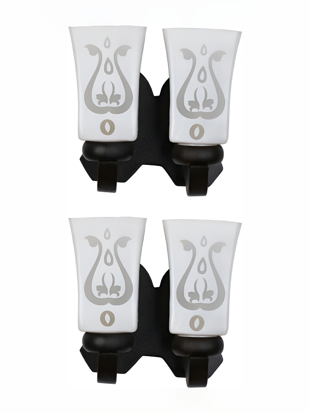 

Afast Black & White 2 Pieces Printed Contemporary Glass Wall Lamps