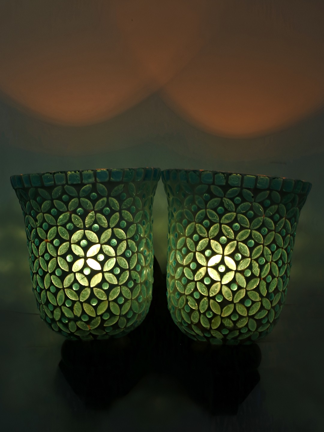 

Afast Blue & White 2 Pieces Textured Contemporary Glass Wall Lamps