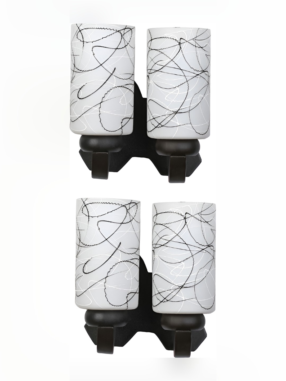

Afast White 2 Pcs Glass Textured Wall Lamps