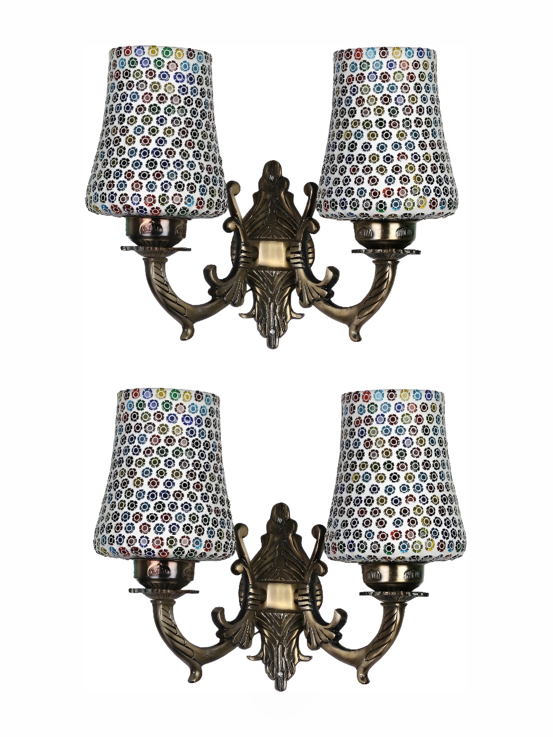 

Afast White & Black 2 Pcs Frustum Textured Glass Wall Lamp