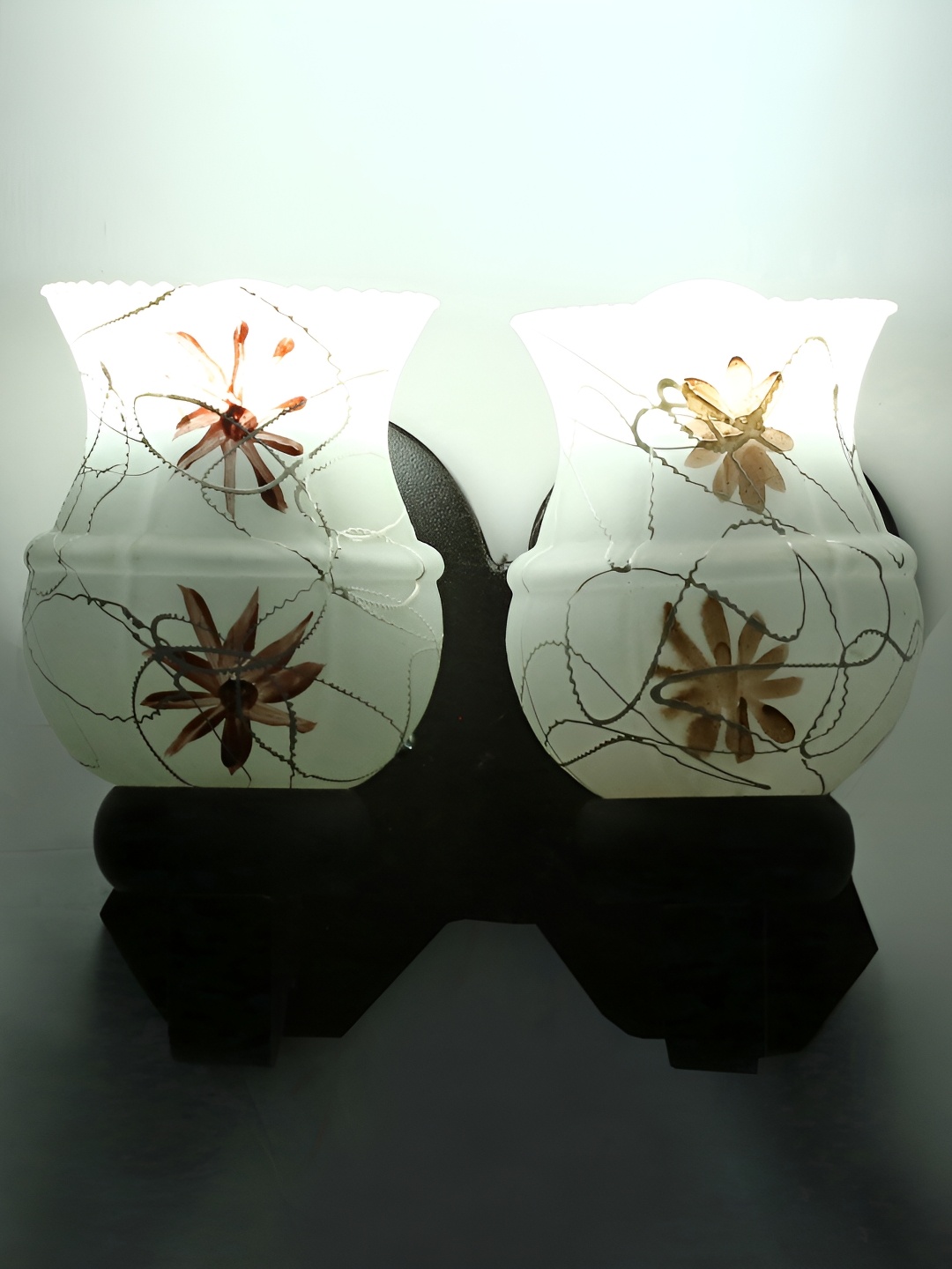 

Afast White & Brown 2 Pieces Glass Wall Lamp