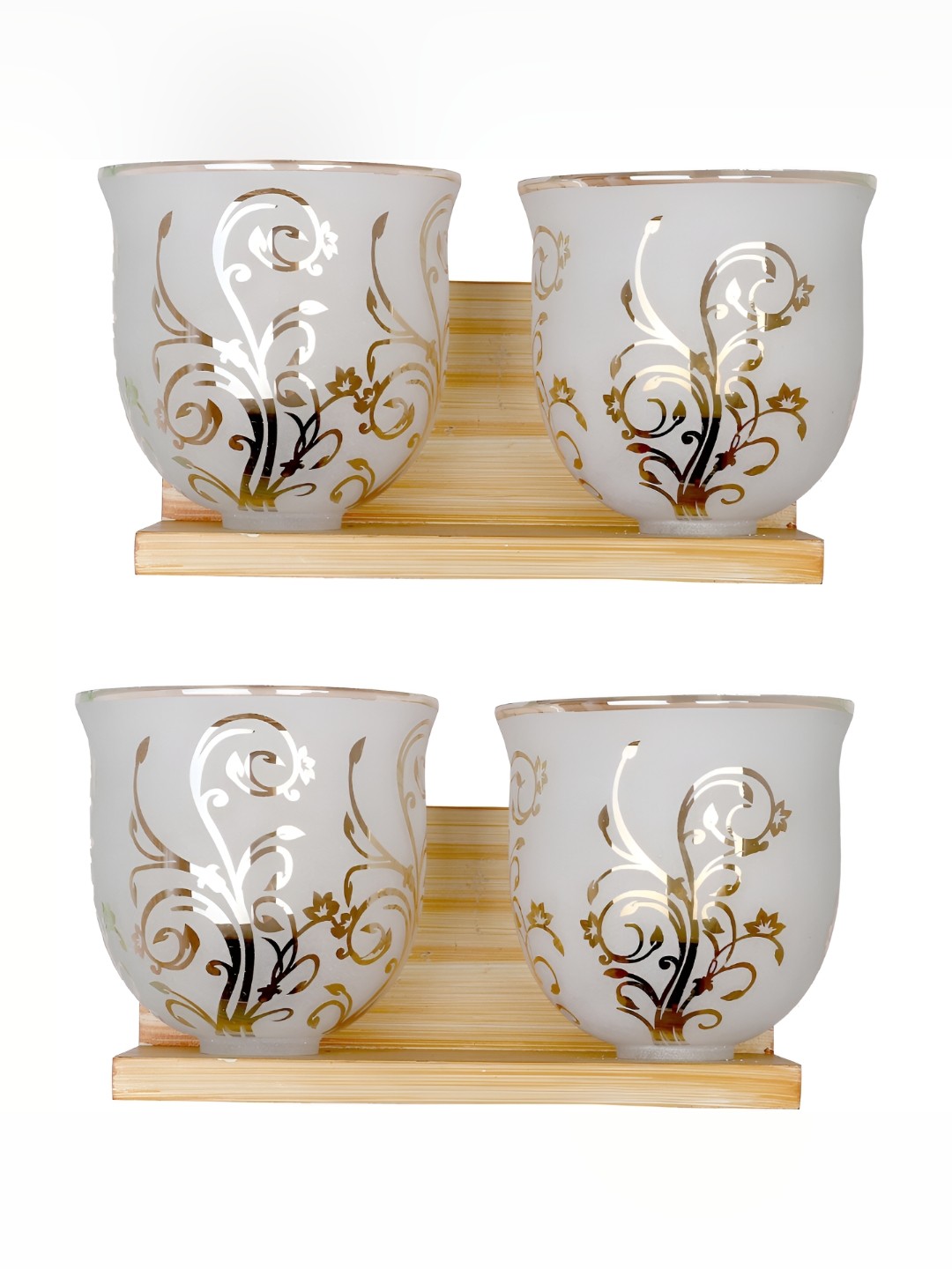 

Afast Brown & White 2 Pieces Printed Contemporary Glass Wall Lamps