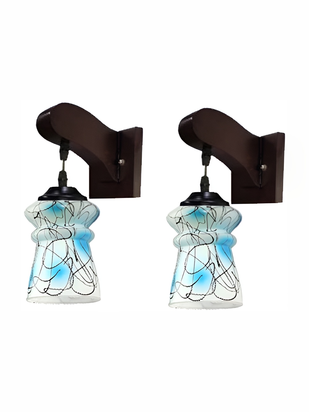 

Afast White & Blue Textured Glass Wall Lamp