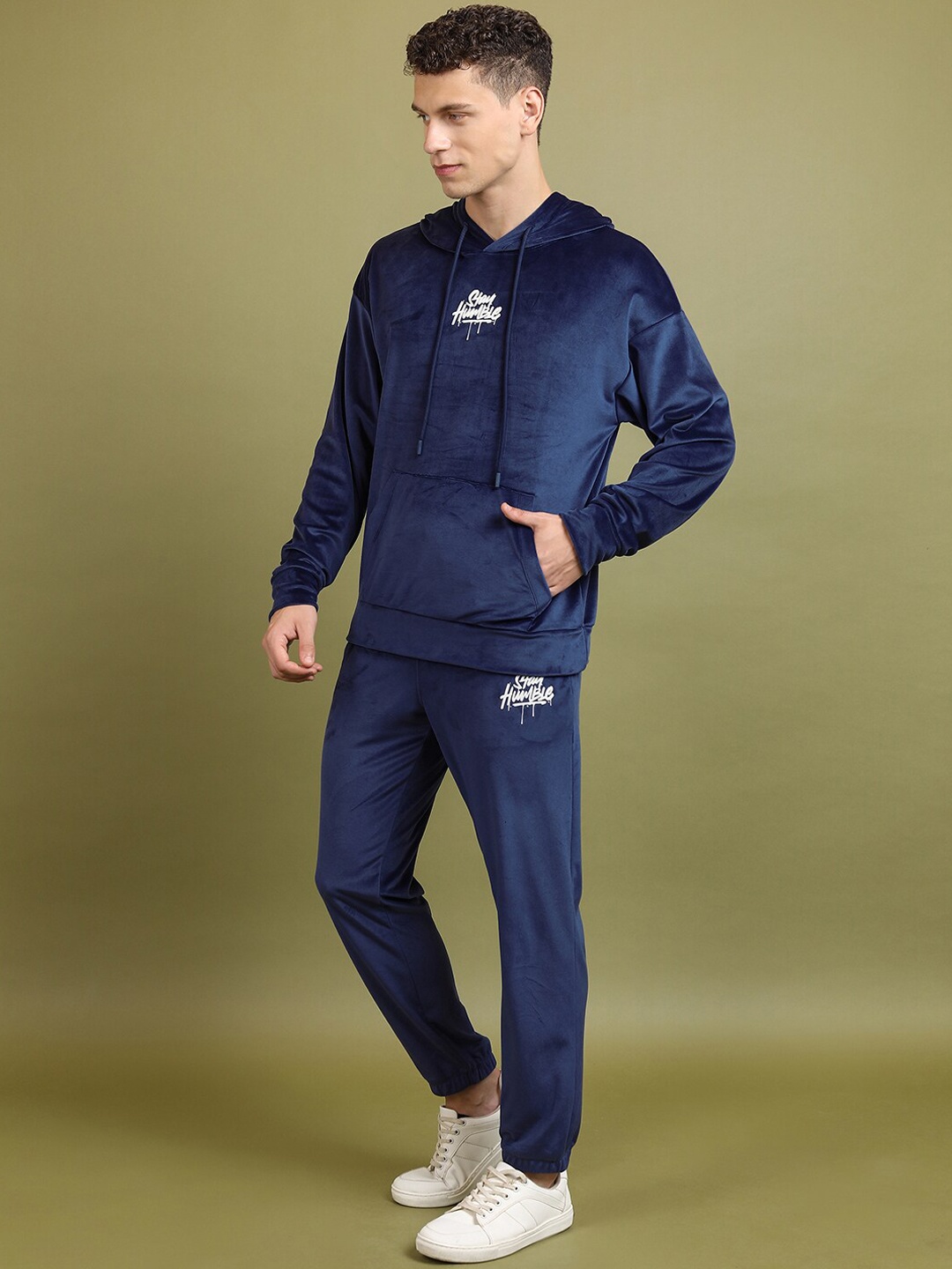 

HIGHLANDER Hooded Drop Shoulder Oversized Sweatshirt With Trouser, Blue
