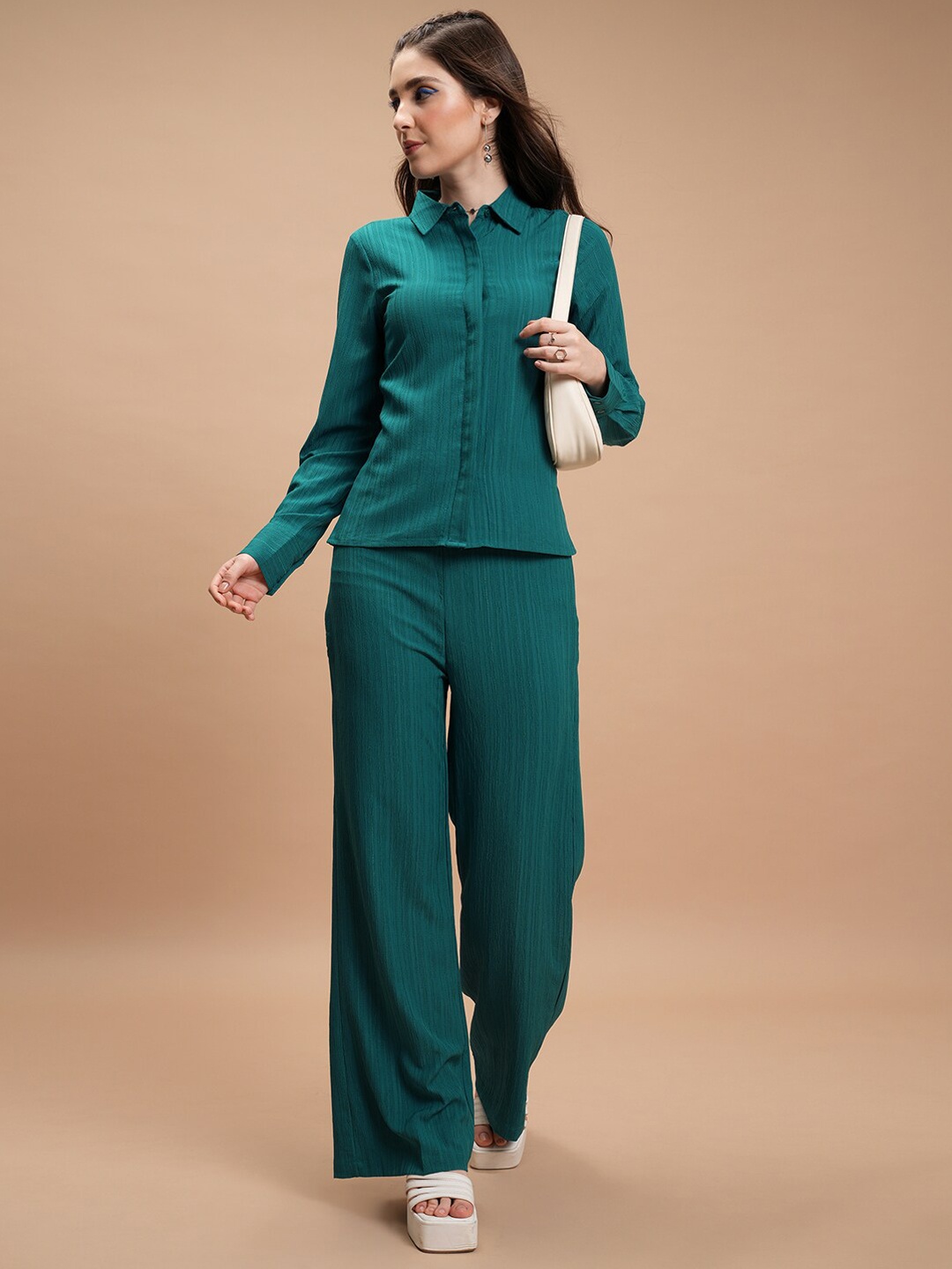 

KETCH Pleated Shirt & Trousers, Teal