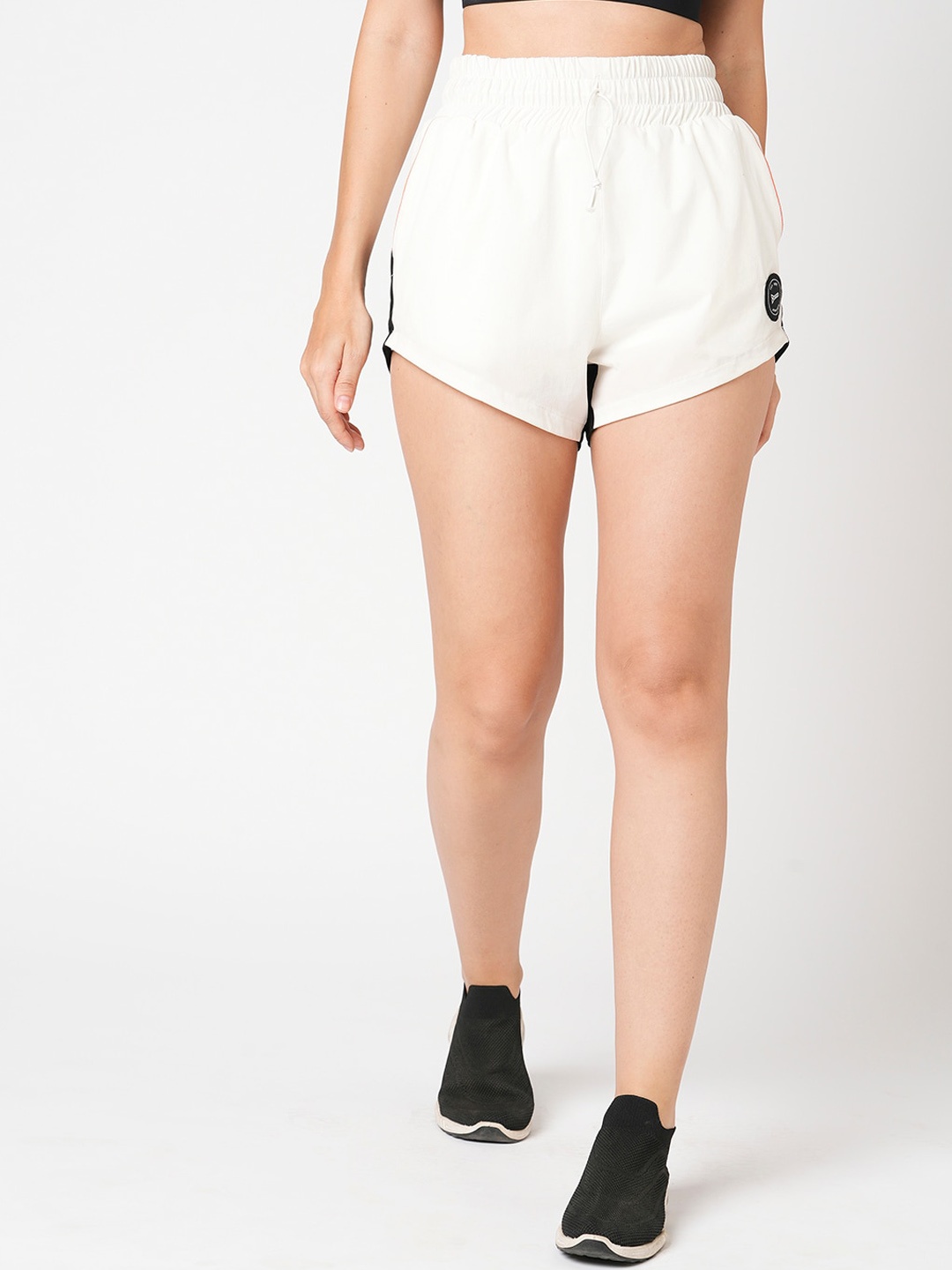 

BODD ACTIVE Women High-Rise Running Shorts, White