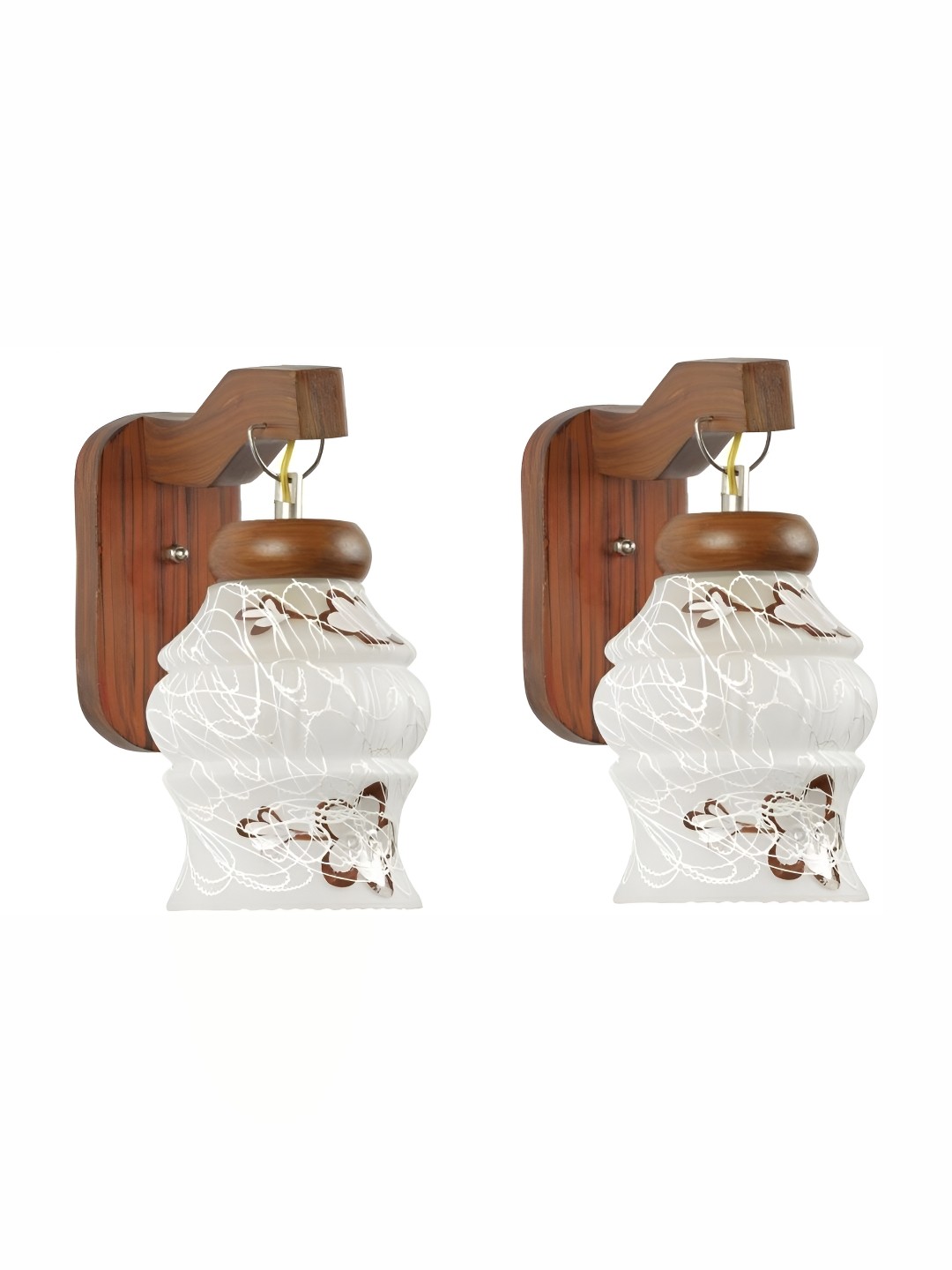 

Afast White & Brown Textured Glass Wall Lamp