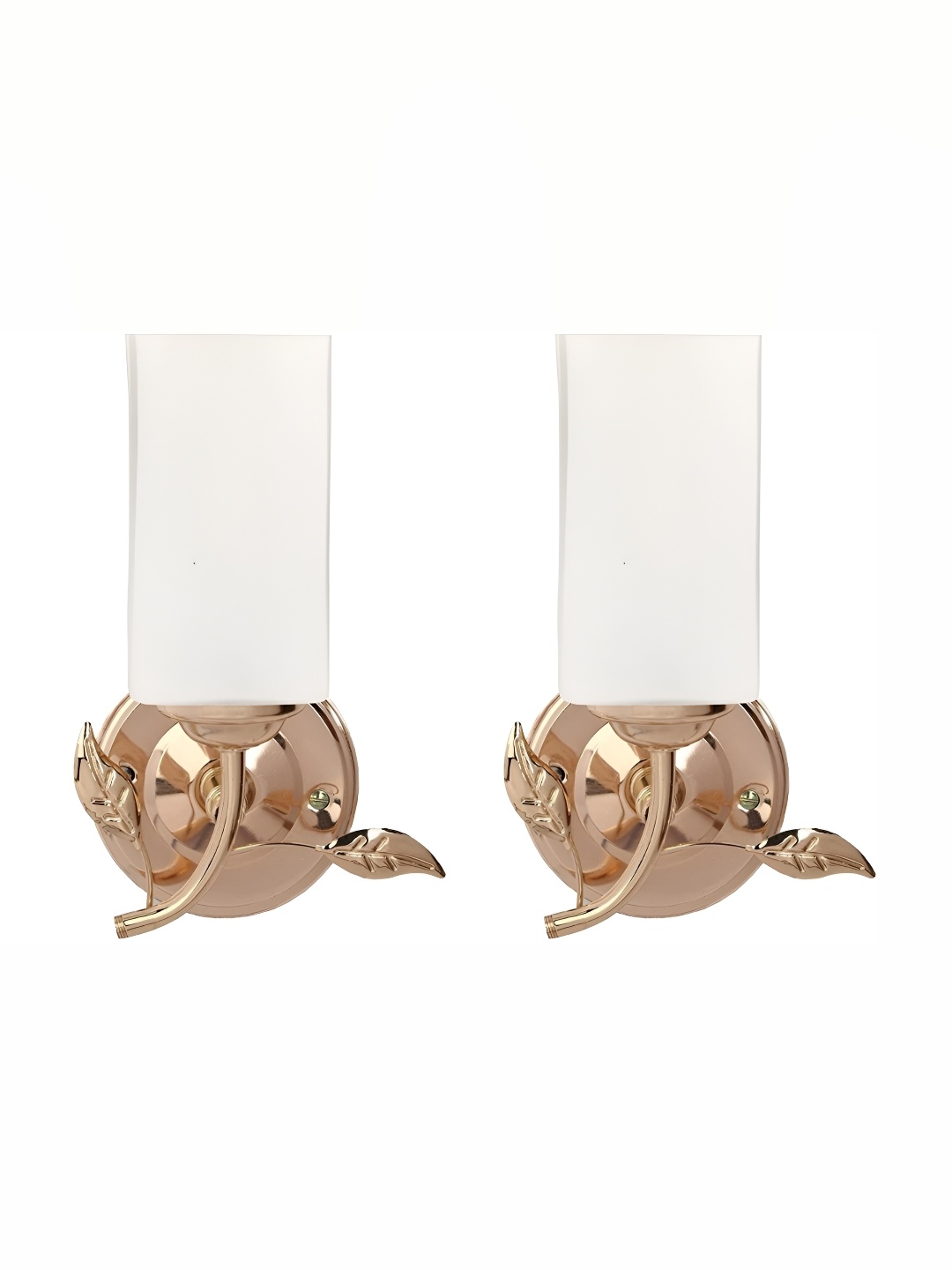 

Afast Gold Toned & White Textured 2 Pieces Contemporary Glass Wall Lamps