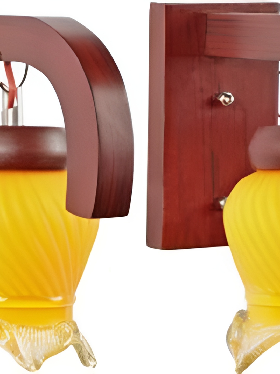 

Afast Yellow & Brown 2 Pieces Textured Abstract Shaped Glass Wall Lamp