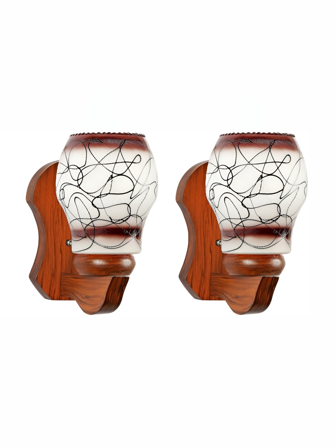 

Afast White & Maroon 2 Pieces Textured Glass Wall Lamp