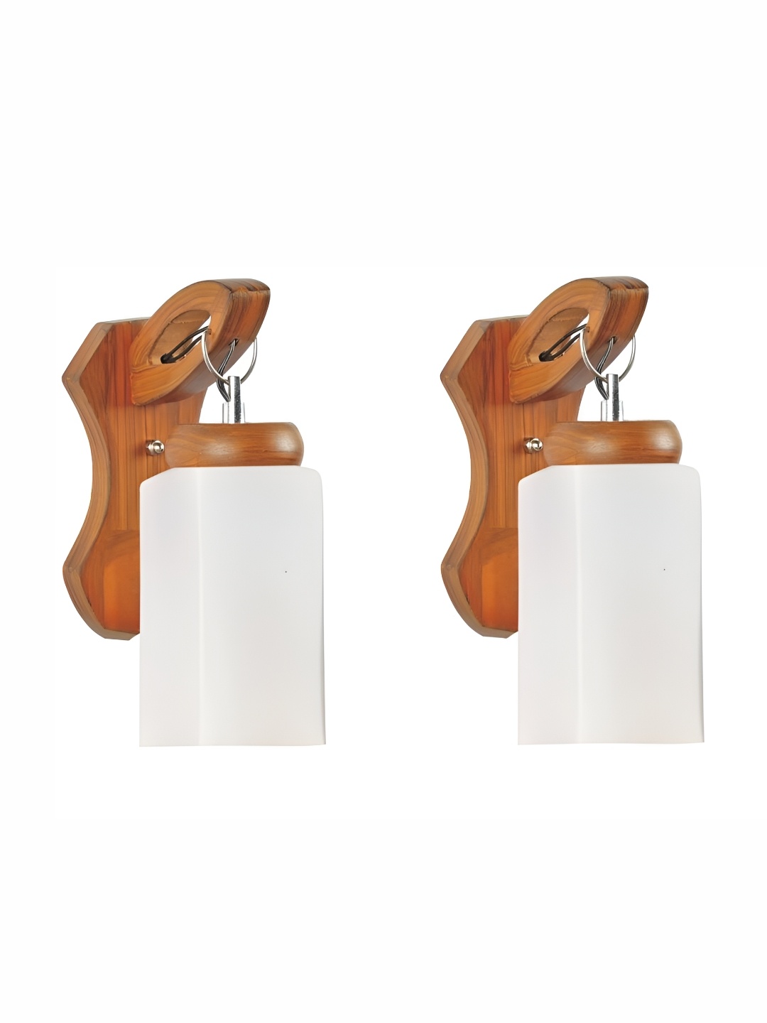 

Afast White & Brown 2 Pieces Rectangle Shaped Glass Wall Lamps
