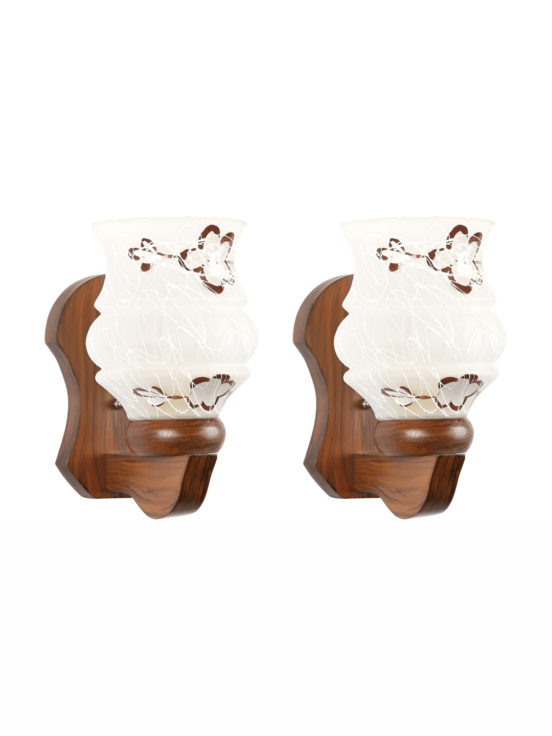 

Afast White 2 Pieces Textured Abstract Glass Wall Lamp