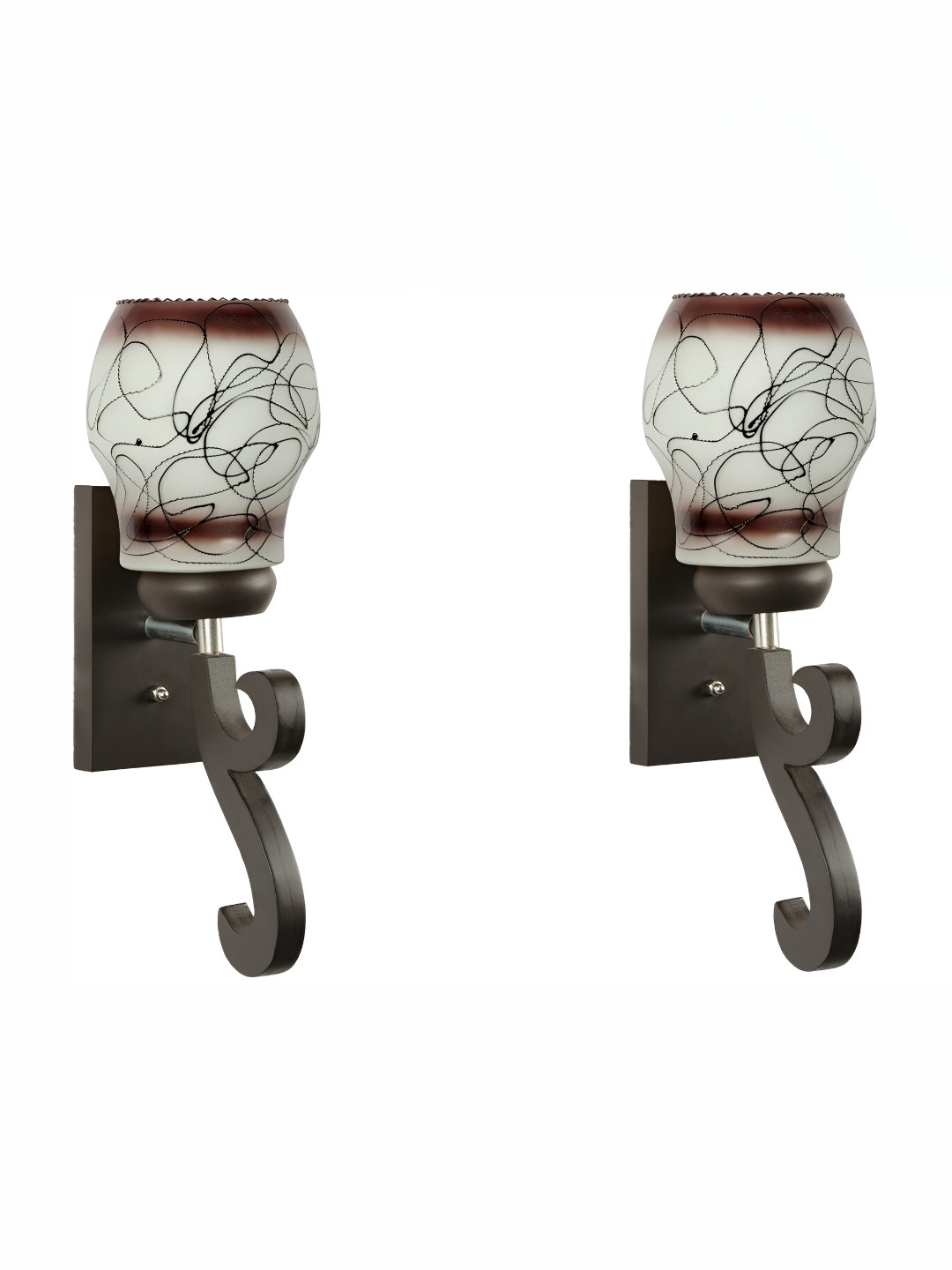 

Afast Brown 2 Pieces Glass Wall Lamp