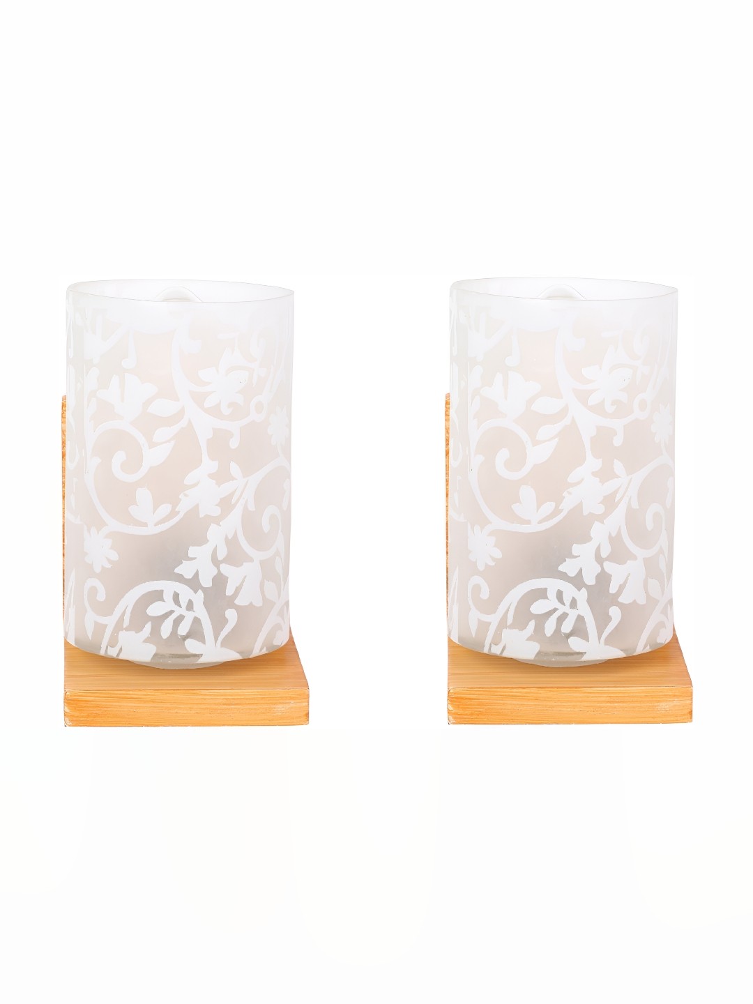 

Afast Grey & Brown 2 Pieces Printed Cylindrical Shaped Glass Wall Lamps