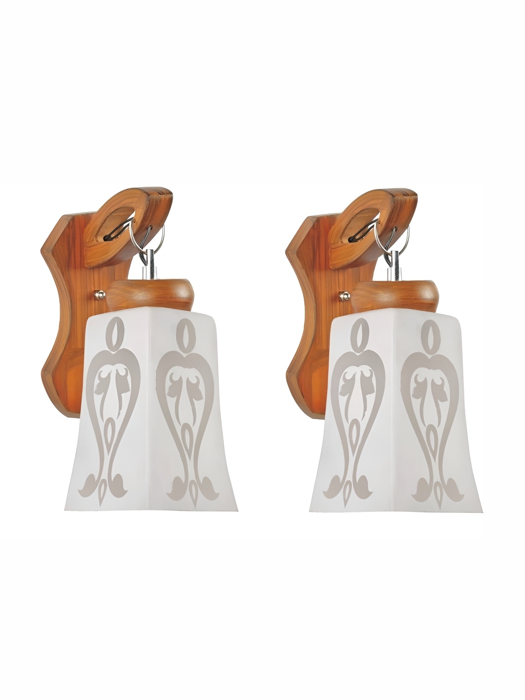 

Afast White 2 Pcs Glass Printed Wall Lamps