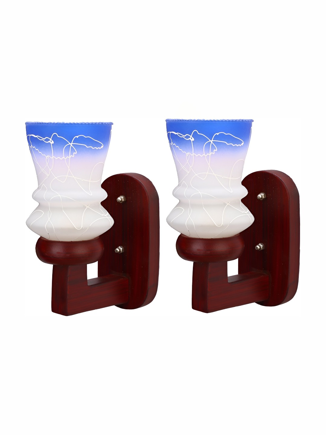 

Afast White & Blue 2 Pieces Textured Abstract Glass Wall Lamp