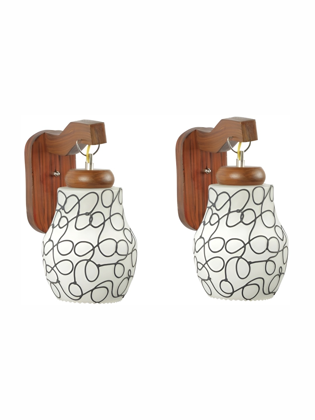 

Afast White & Brown Glass Wall Lamp