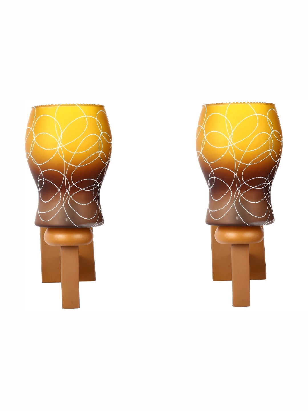 

Afast Yellow 2 Pcs Glass Wall Lamps