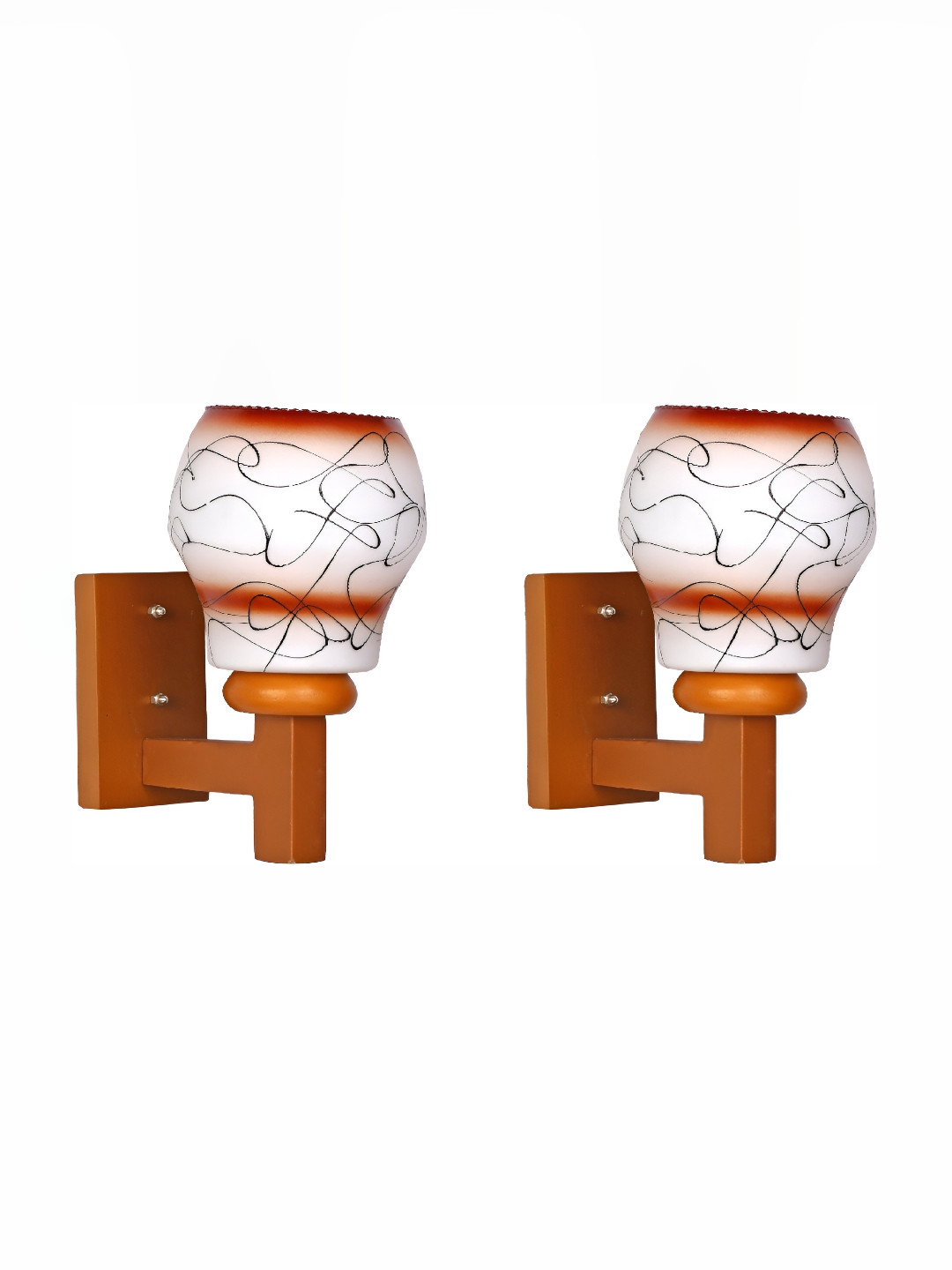 

Afast Brown 2 Pieces Glass Wall Lamps