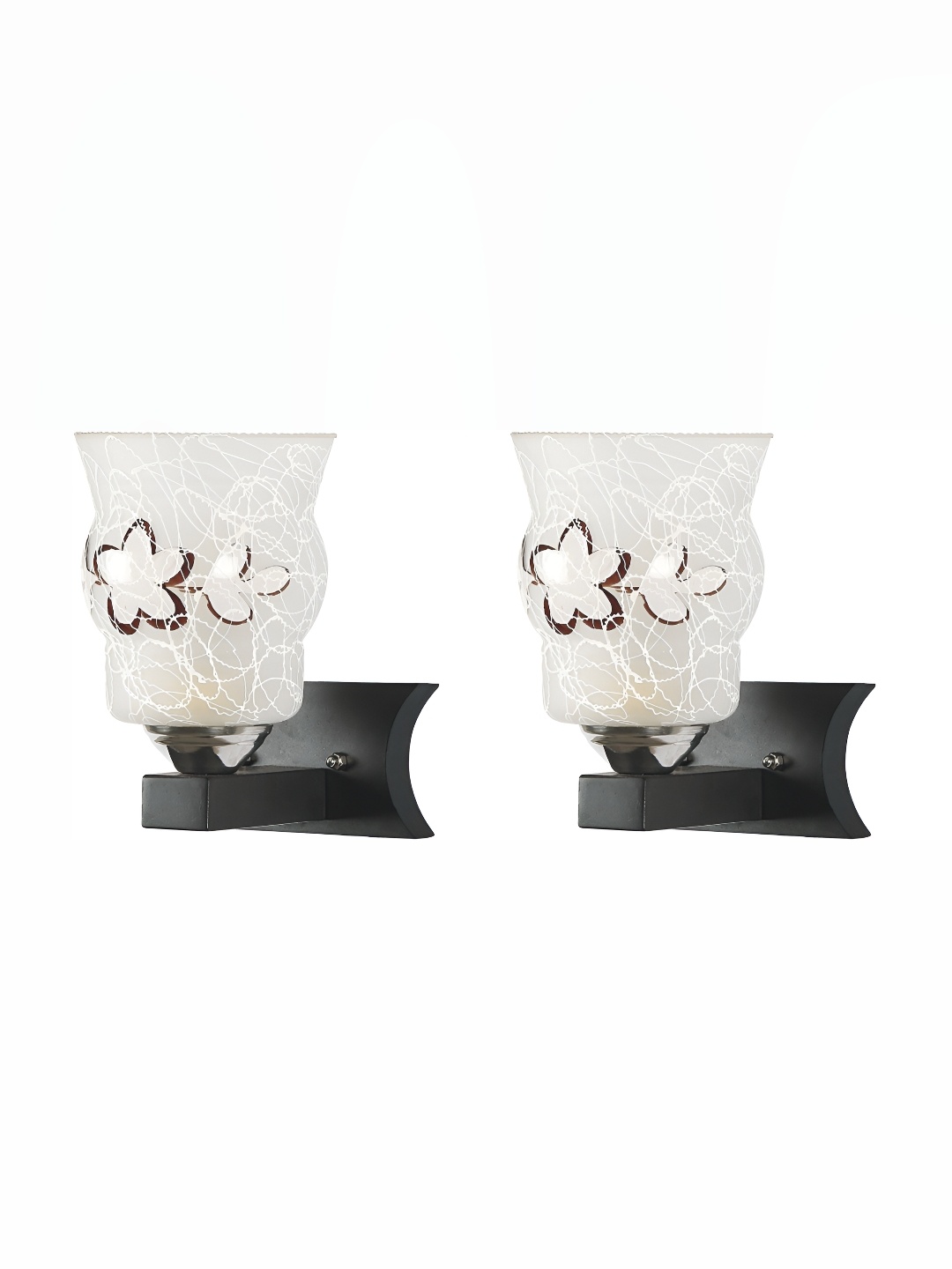 

Afast Black & White 2 Pieces Printed Contemporary Glass Wall Lamps