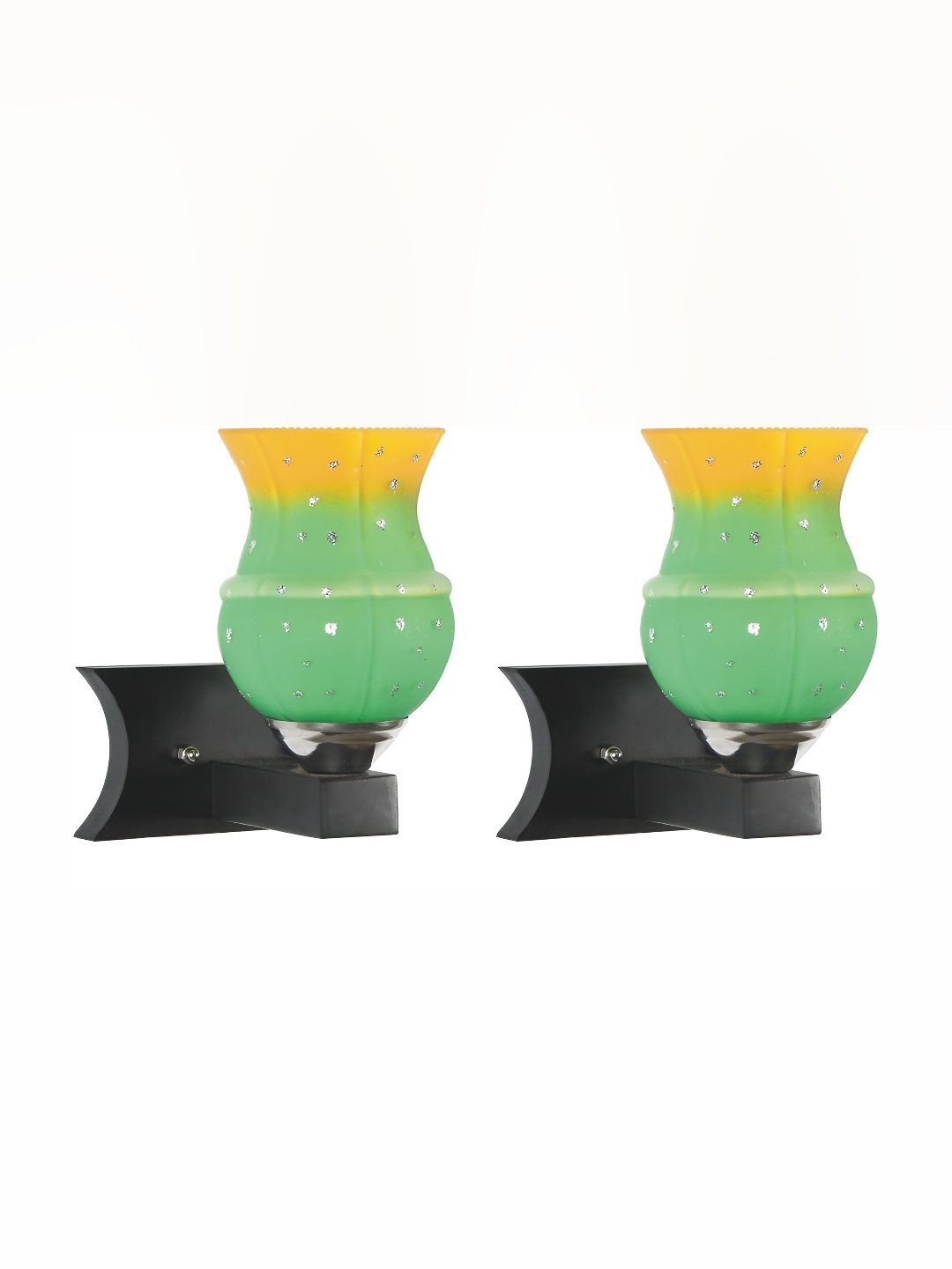 

Afast Green Yellow 2 Pieces Colourblocked Bell Glass Wall Lamp