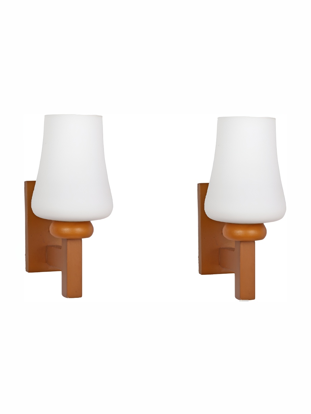 

Afast White & Brown 2 Pieces Abstract Shaped Glass Wall Lamps