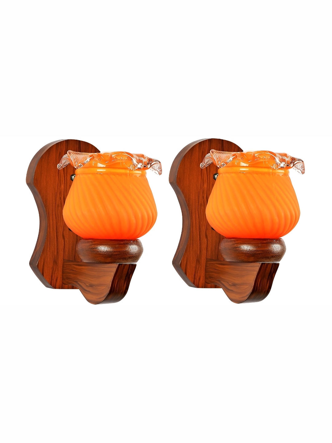 

Afast Orange 2 Pieces Abstract Shaped Glass Wall Lamp