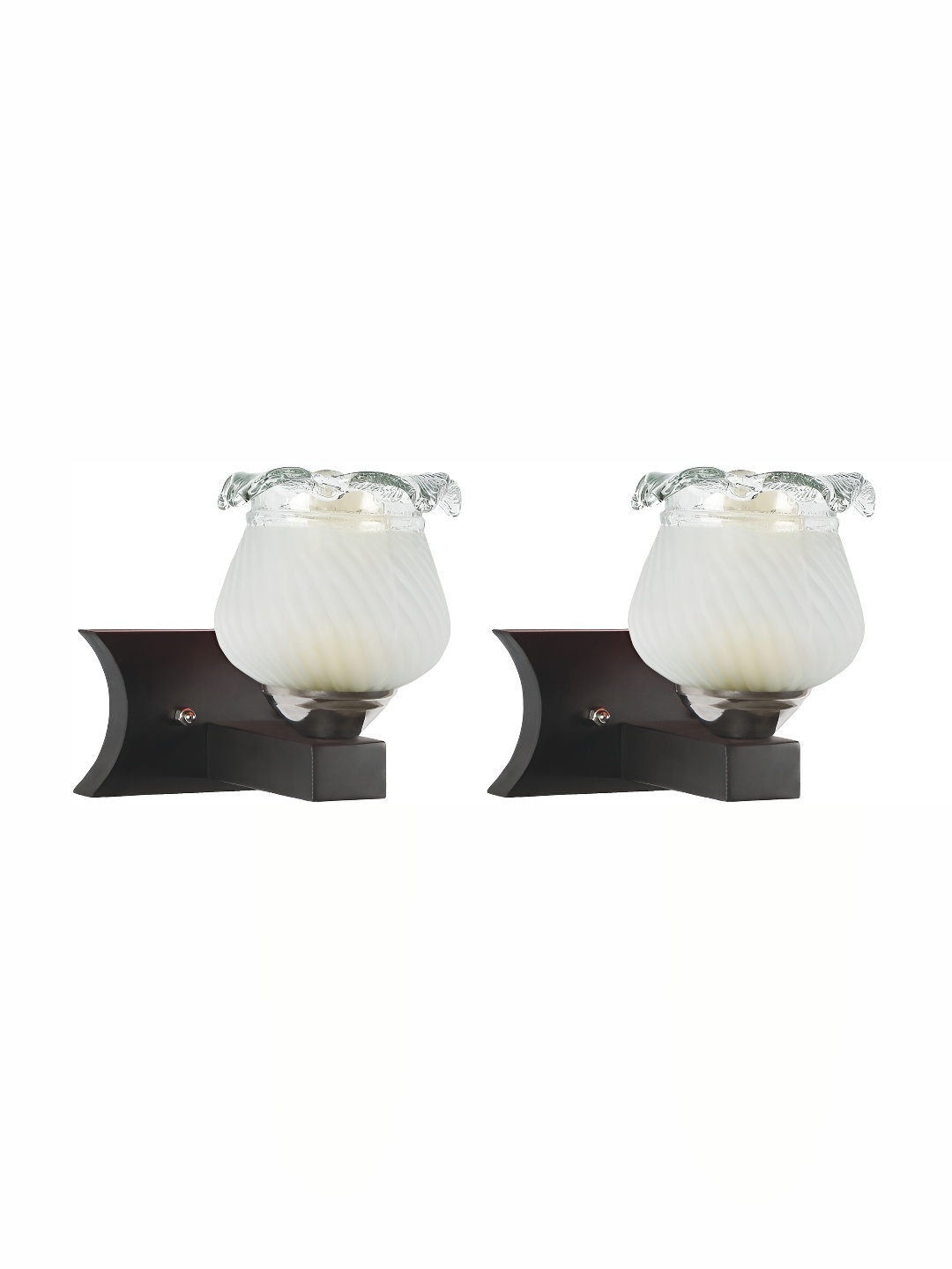 

Afast White & Black 2 Pieces Textured Abstract Shaped Glass Wall Lamp