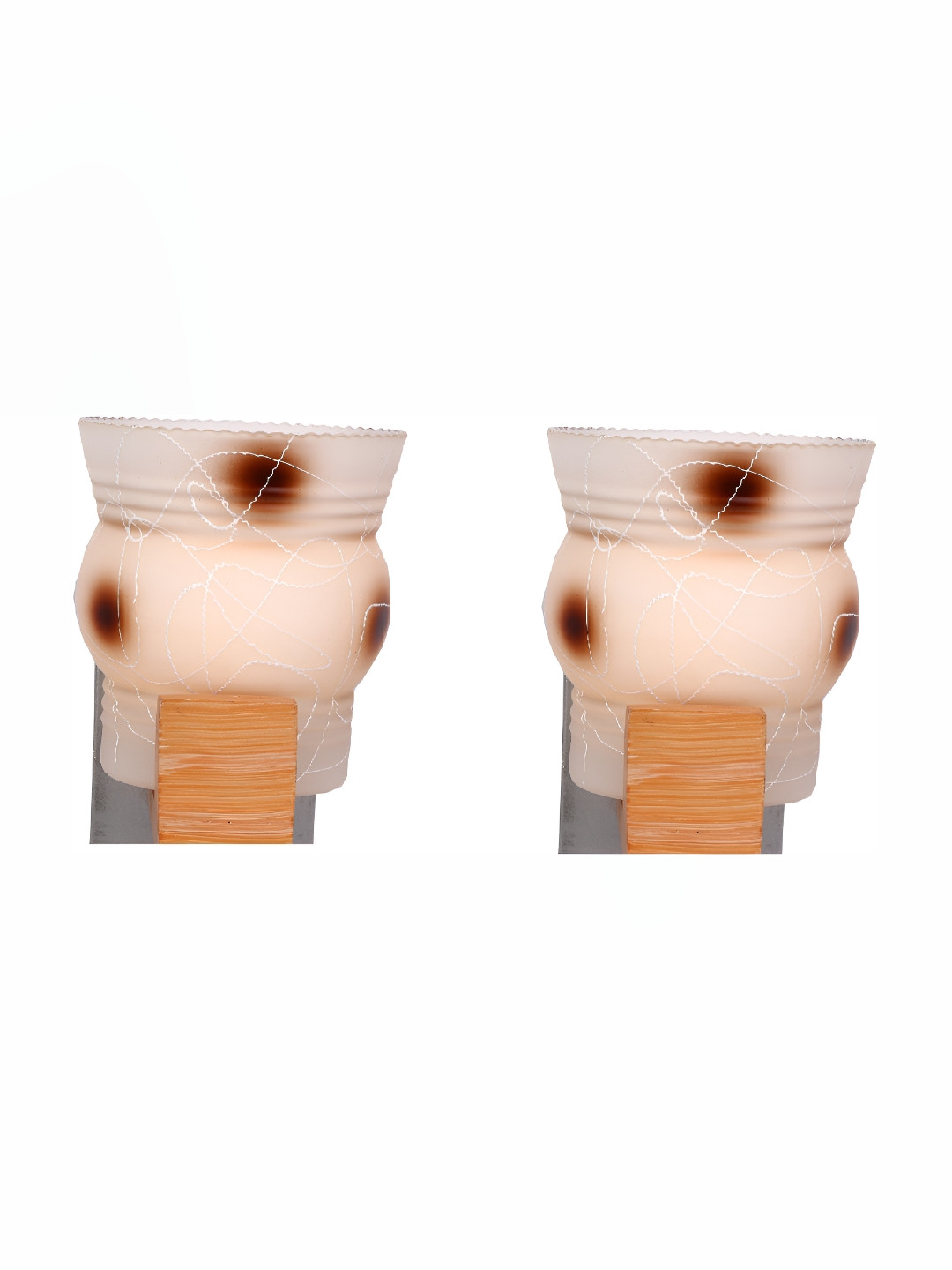 

Afast Beige & Brown 2 Pieces Printed Abstract Shaped Glass Wall Lamps