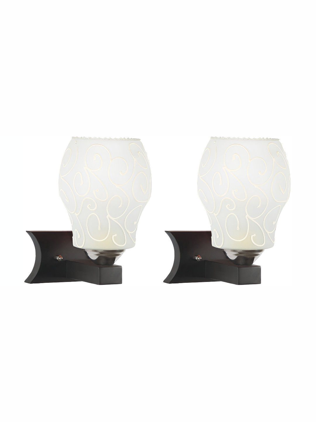 

Afast White & Black 2 Pieces Printed Bell Shaped Glass Wall Lamp