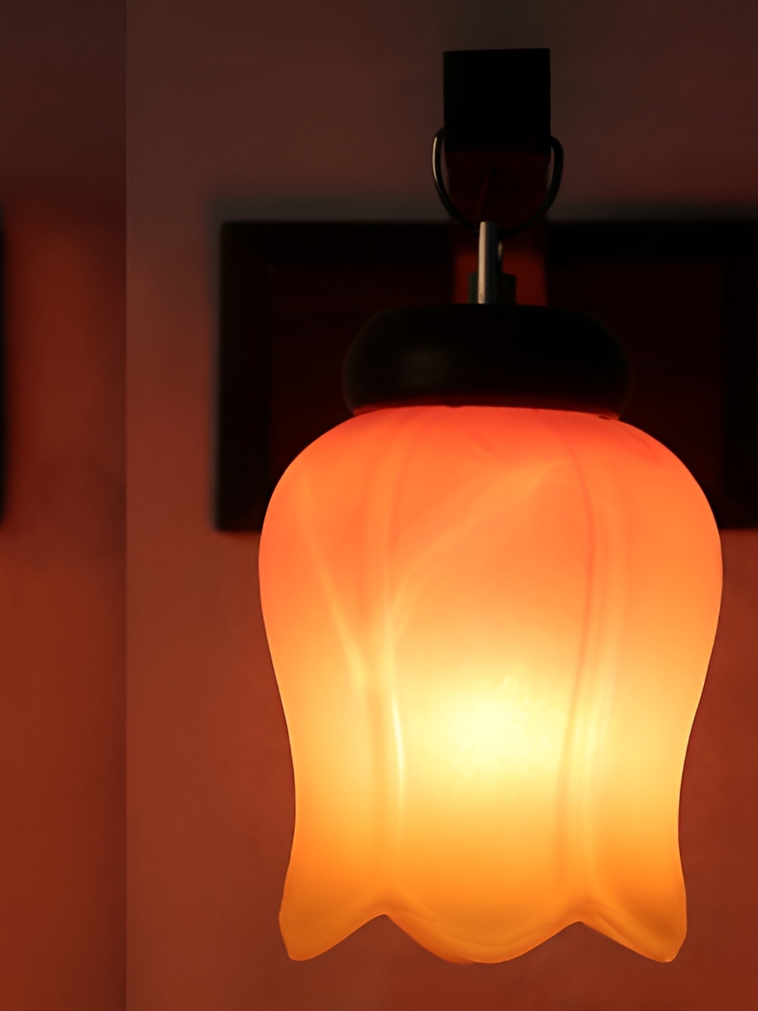 

Afast Orange & Brown 2 Pieces Bell Shaped Glass Wall Lamps