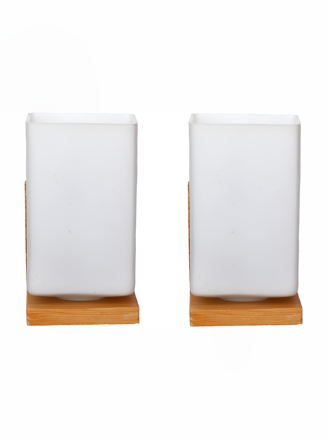 

Afast White & Brown 2 Pieces Rectangle Shaped Glass Wall Lamp
