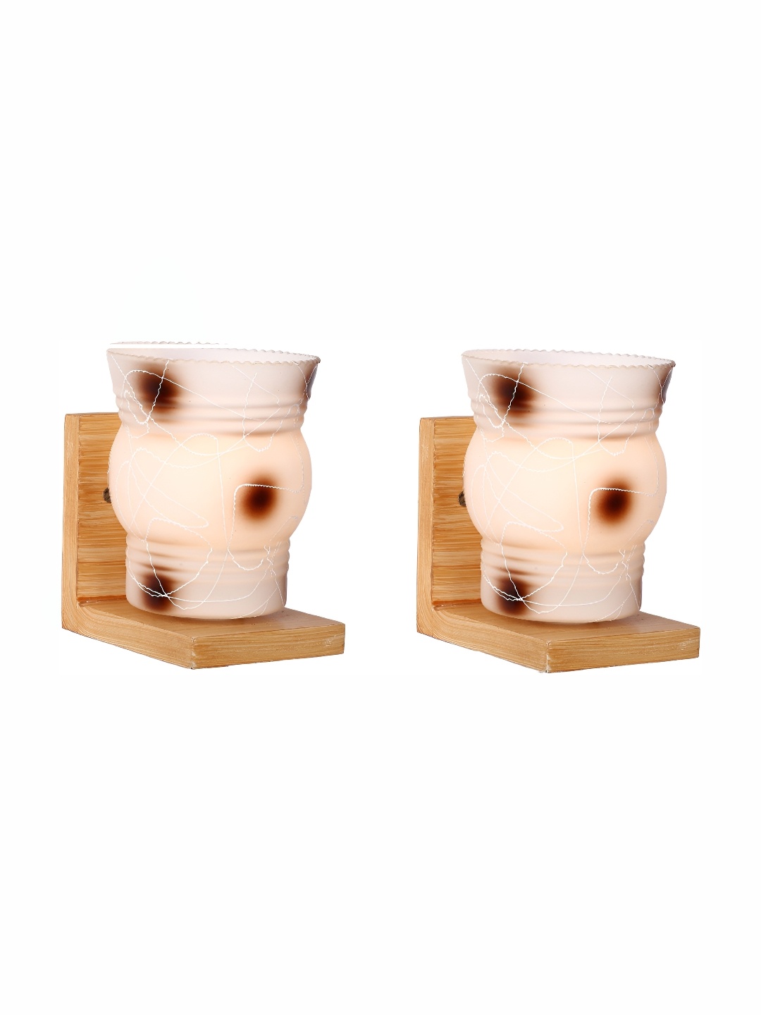 

Afast White & Brown 2 Pieces Glass Wall Lamp