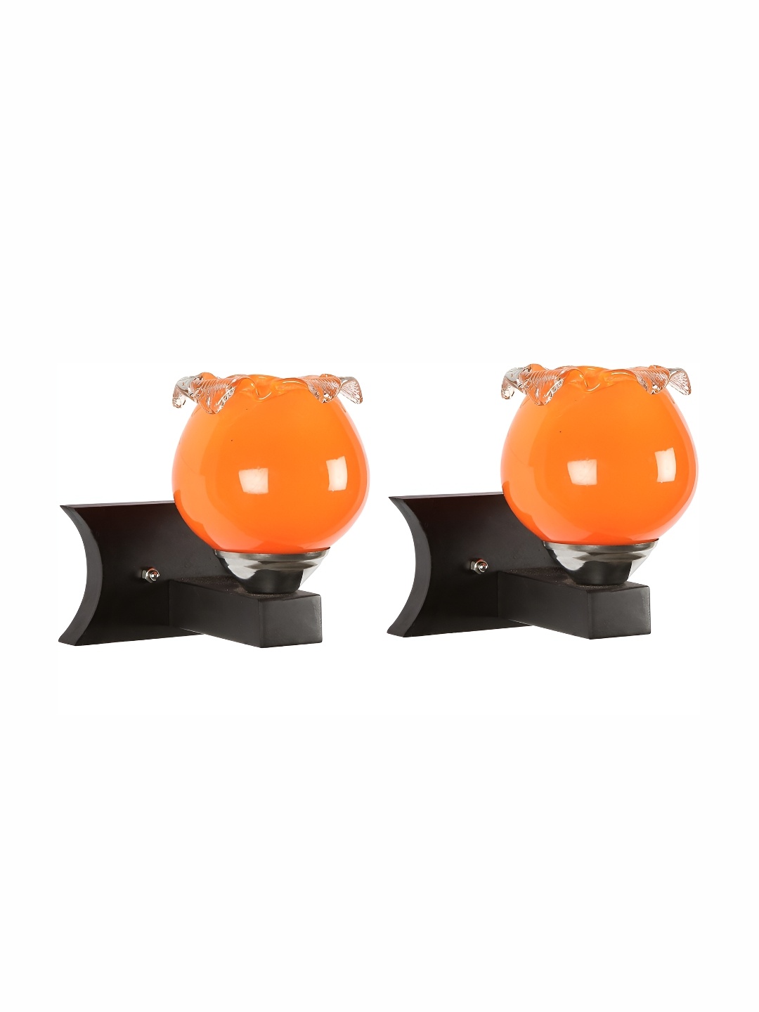 

Afast Black & Orange 2 Pieces Textured Contemporary Glass Wall Lamps