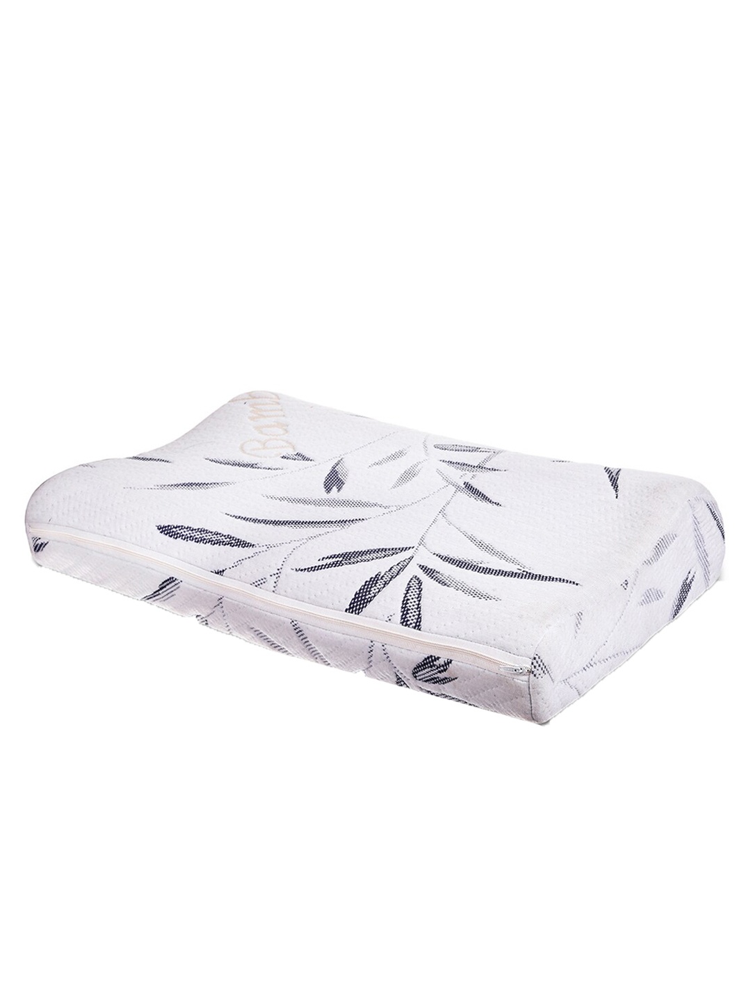 

Kuber Industries White & Grey Printed Cotton Breathable Therapedic Pillow