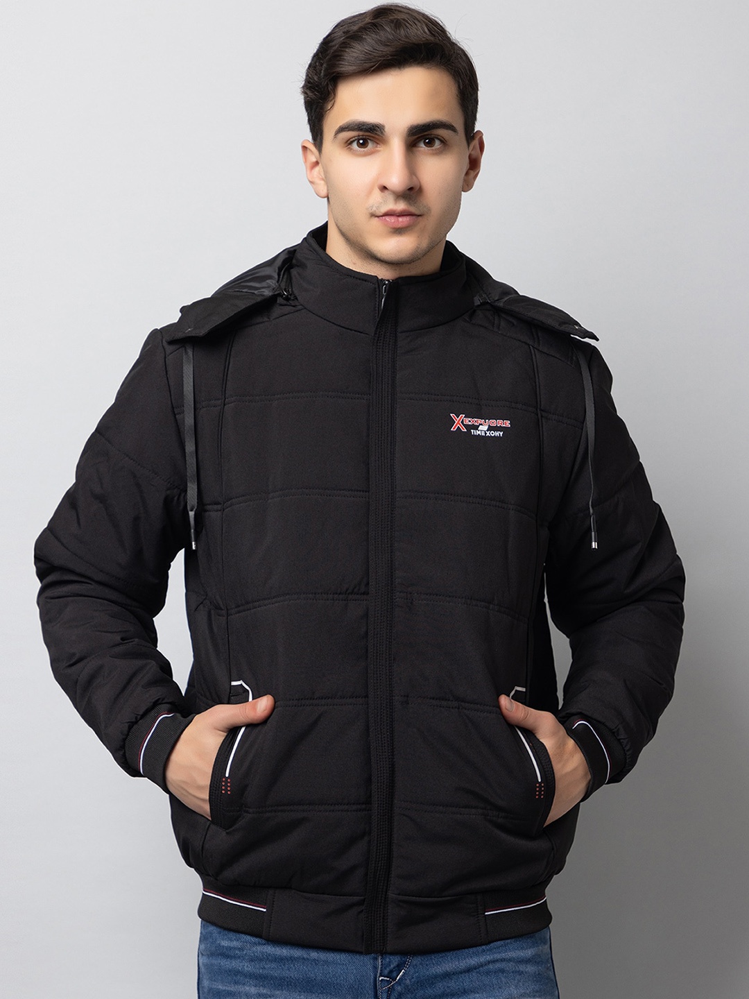 

Xohy Long Sleeves Hood Lightweight Puffer Jacket, Black