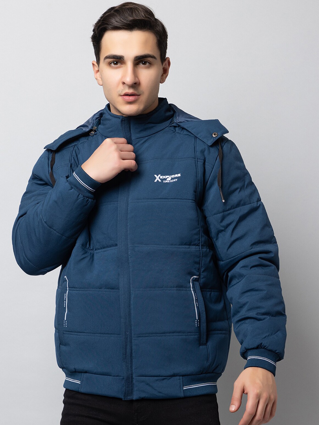 

Xohy Long Sleeves Hood Lightweight Padded Jacket, Blue