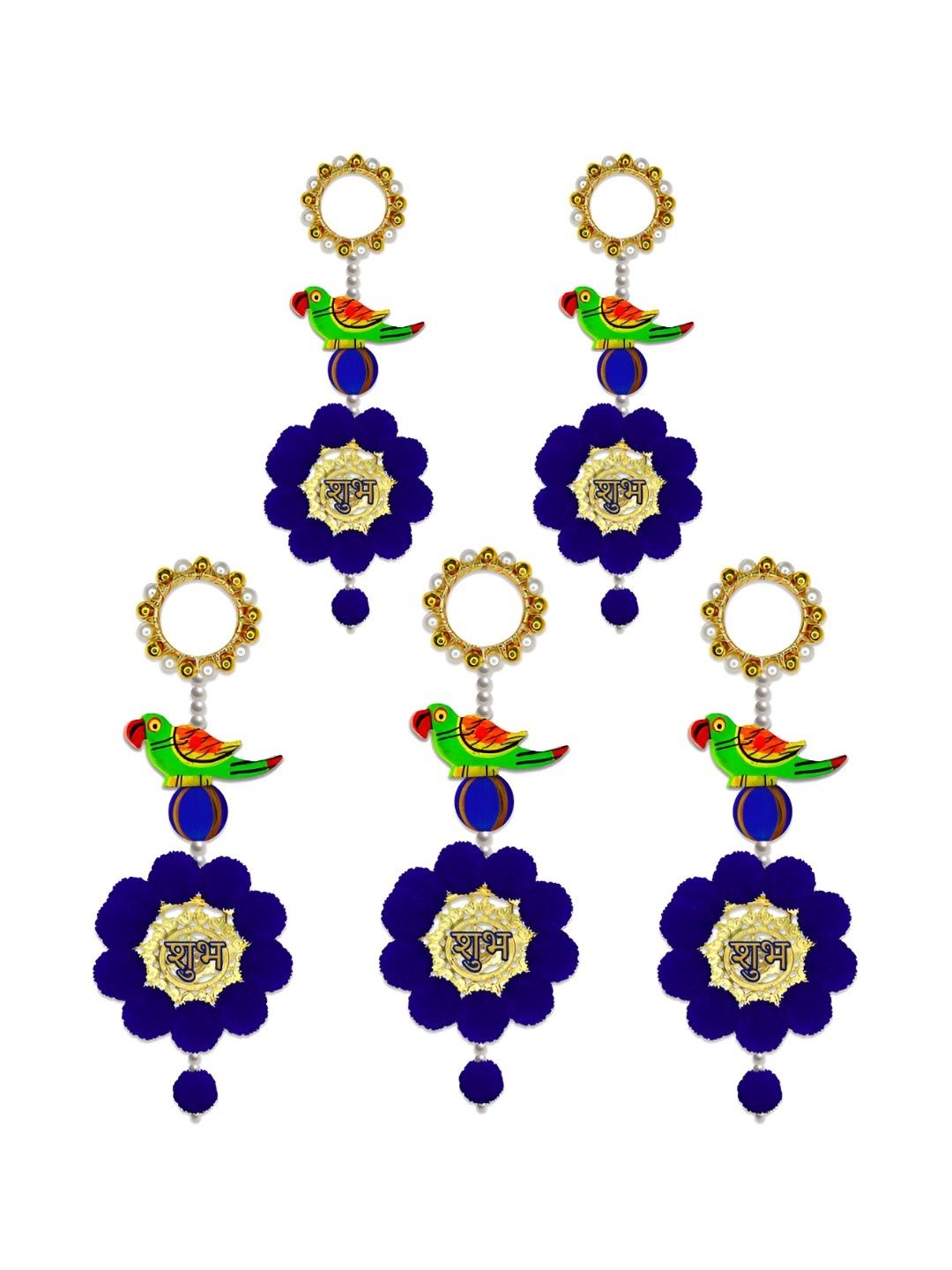 

iHandikart Blue & Green 5 Pieces Decorative Hangings Wall Decor