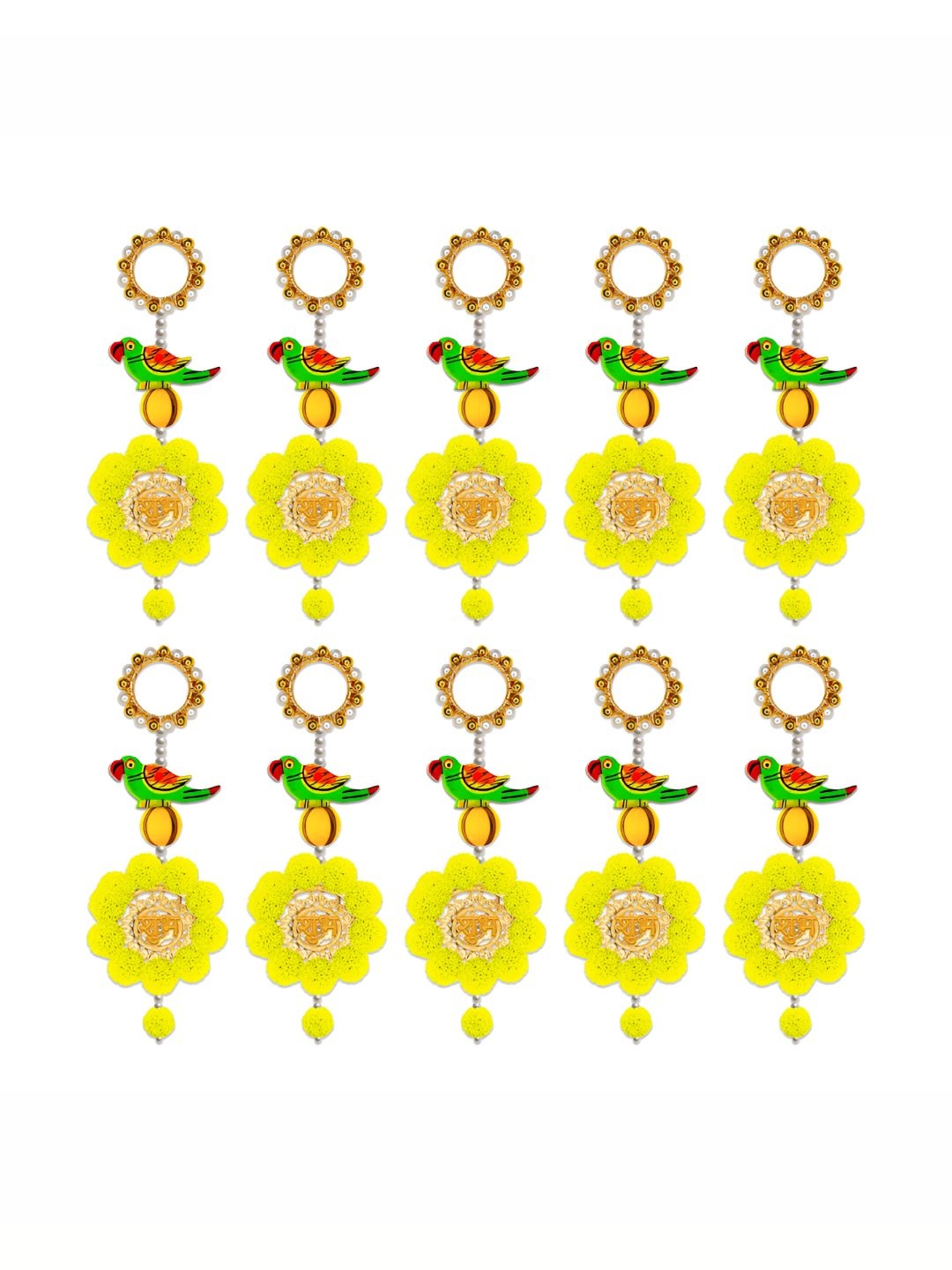 

iHandikart Yellow & Green10Pcs Hanging Festive Decor
