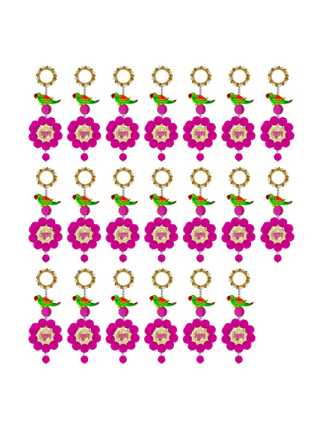 

iHandikart Pink & Green 20 Pieces Hanging Garlands