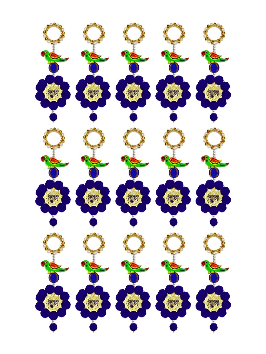 

iHandikart Blue & Green 15 Pieces Decorative Hangings Wall Decor