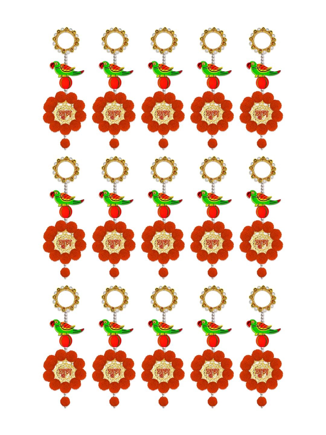 

iHandikart Red & Green 15 Pieces Hanging Festive Decor