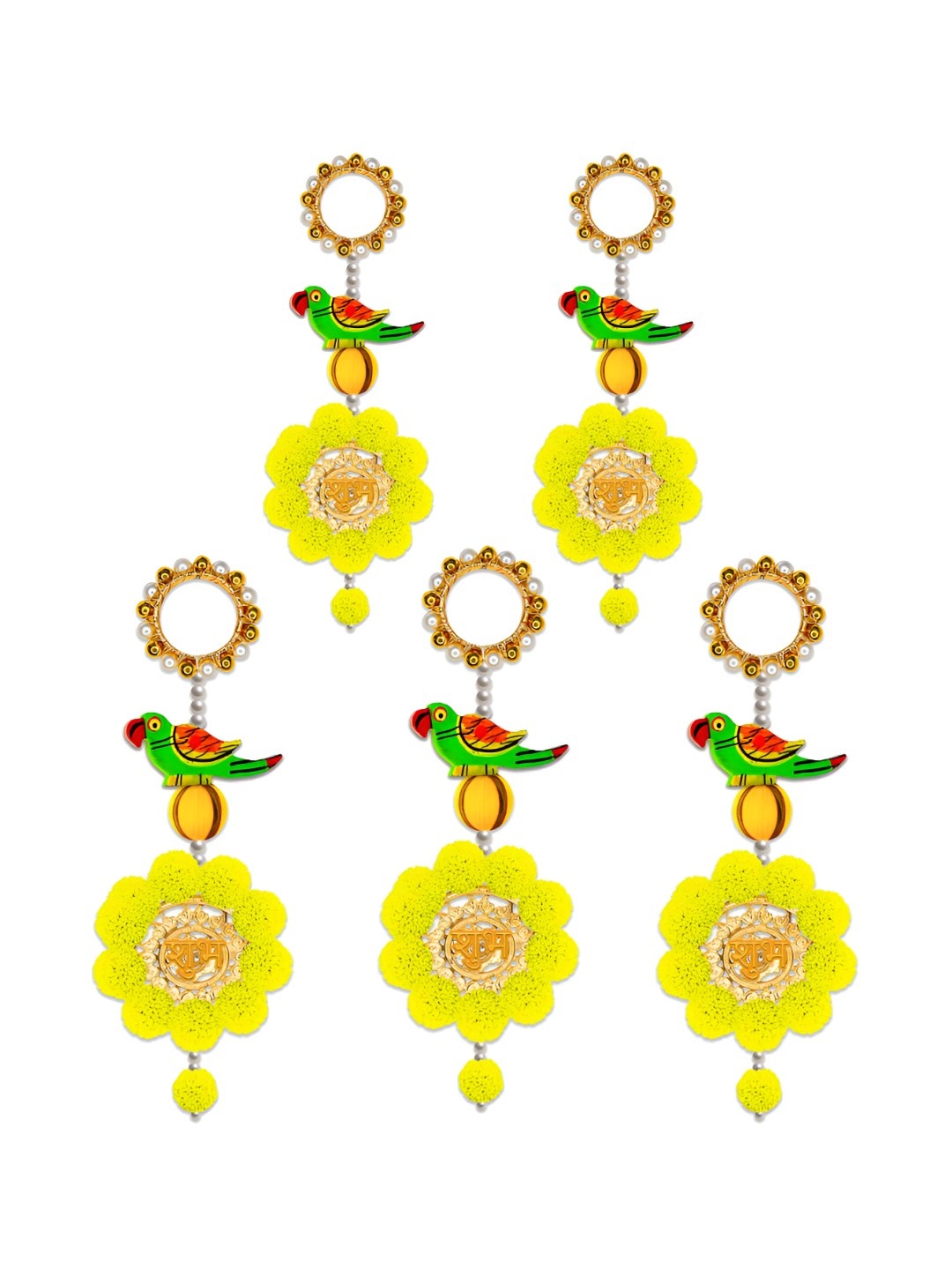 

iHandikart Yellow 5 Pieces Wall Hanging Festive Decor