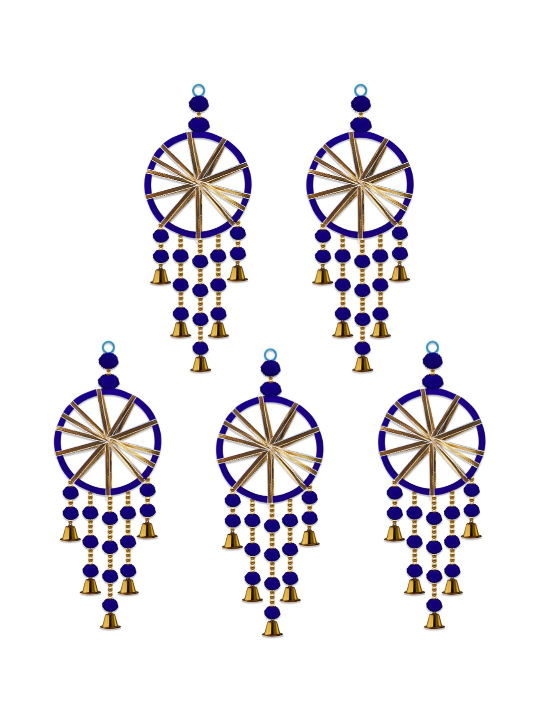 

iHandikart Blue & Cream 5Pcs Hanging Festive Decor