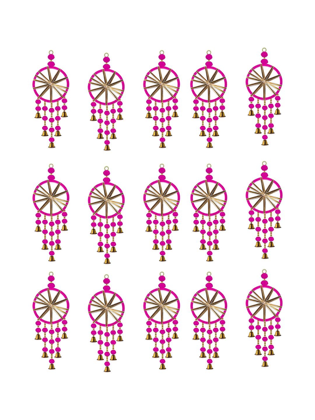 

iHandikart Pink & Gold-Tone 15Pcs Hanging Festive Decor