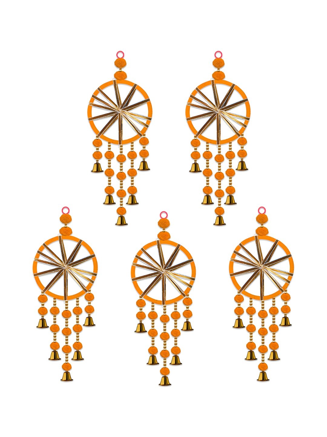 

iHandikart Orange 5 Pieces Wall Hanging