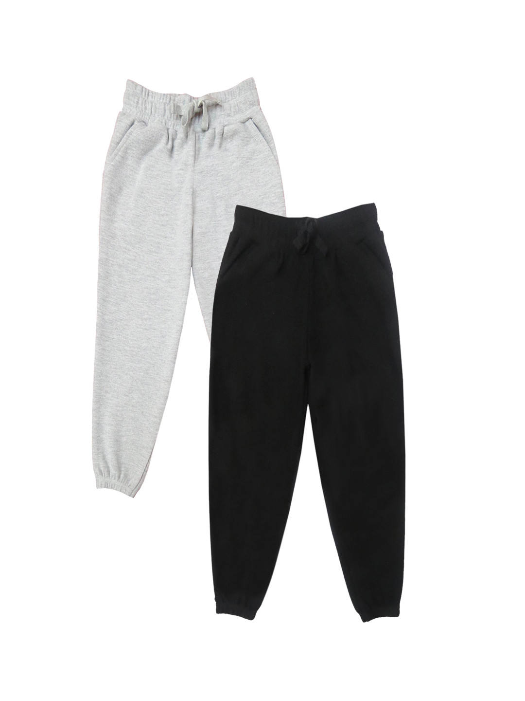 

Clothe Funn Boys Pack Of 2 Mid-Rise Cotton Joggers, Black