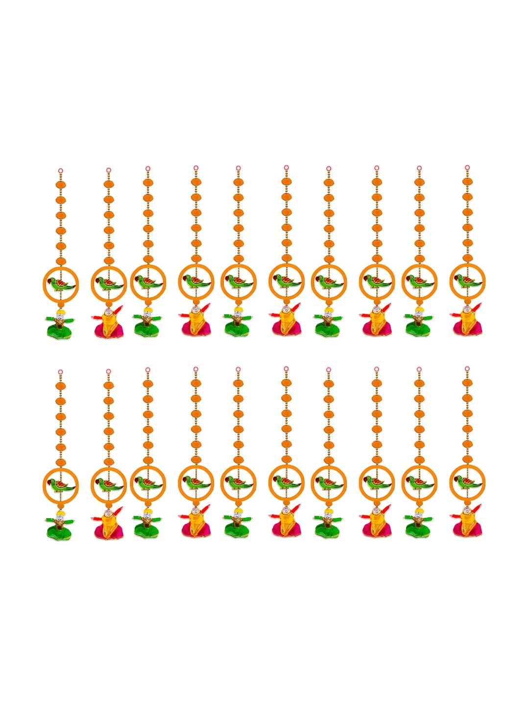 

iHandikart Orange 10 Pieces Wall Hanging Puppet Pair Artificial Festive Decor