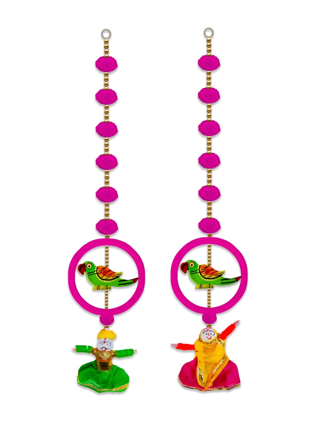 

iHandikart Pink & Green 2 Pieces Decorative Hangings Wall Decor